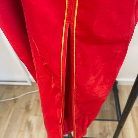 NWT Red Gold Rose Phoenix Embroidery Side Slit Chinese Wedding Dress M L - Picture 6 of 8